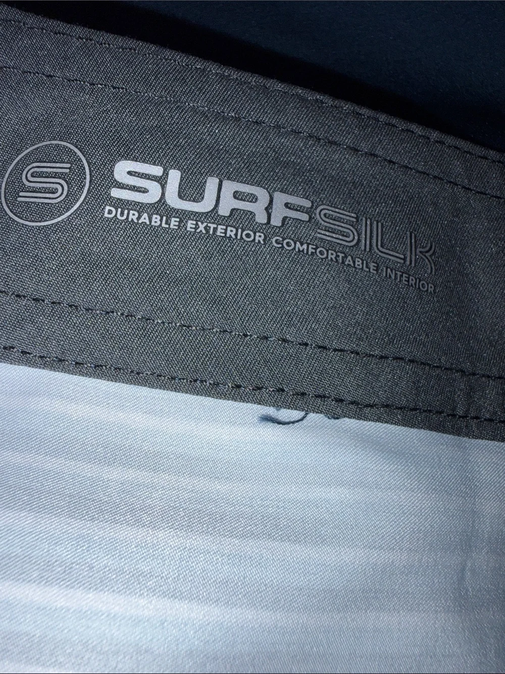 Quiksilver Men’s Navy and Light Blue Striped Boardshorts